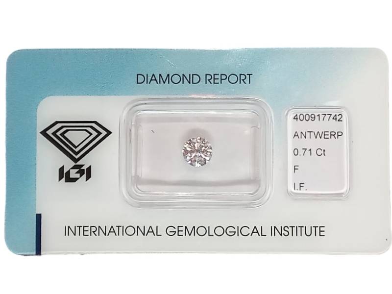 DIAMANTE IN BLISTER IGI 0.71CT F IF